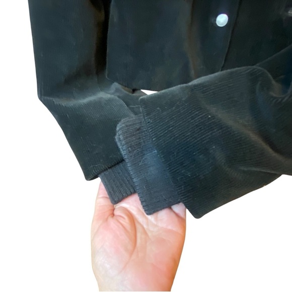 ELIE TAHARI Black Corduroy 2- Layer Zip Bomber Coat Jacket - SZ Medium - Picture 8 of 16